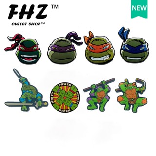 crocs Tartarugas Ninja Crocodilos jibbtiz De Colocação De Sapatos Acessórios Buracos Flor De Sapato Fivela Decoração