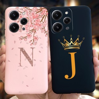 Para A Xiaomi Redmi 12 Case Cute Crown Letters Silicone Capa Macia E Fina Xiomi 4G Bumper Redmi12 Phone Casing