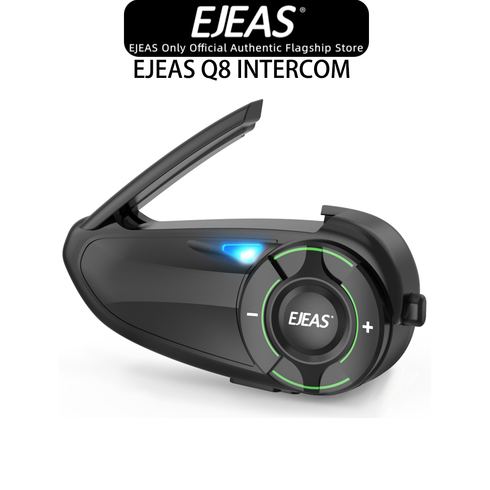 EJEAS Q8 Motocicleta Capacete Sem Fio Bluetooth Q8 Fone De Ouvido Intercomunicador De Malha IP67 5.1 À Prova D'água Para 6 Pilotos em Oferta na Shopee