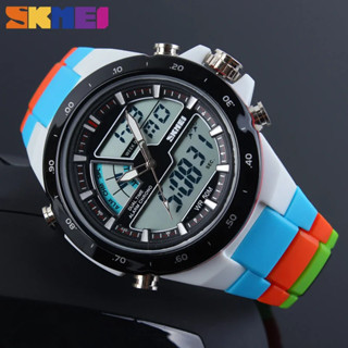 SKMEI 1016 Chrono Relógios De Pulso De Dupla Exposição Relogio Masculino Relógio Esportivo De Moda Casual Militar À Prova D