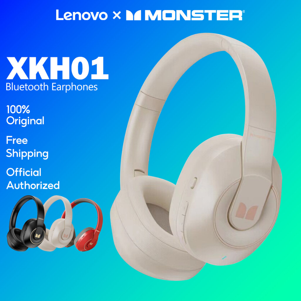Fones De Ouvido Lenovo X Monster XKH01 Bluetooth Fashion Earphones BT 5.3 Headphones com música HD com microfone