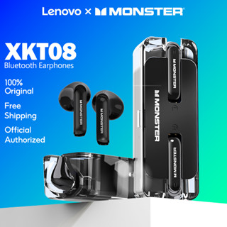 Lenovo × Monster XKT08 TWS Bluetooth 5.3 Fones De Ouvido Sem Fio Estéreo De Toque Inteligente De Baixa Latência Cancelamento De Ruído À Prova D