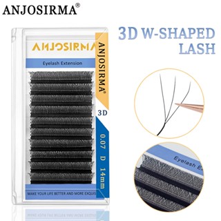 ANJOSIRMA 3D W Extensões De Cílios Em Forma De 3 Ponta C/D/DD Curva 0.07 Estilo Individual De Alta Qualidade