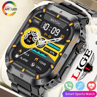 LIGE Relogio inteligente masculino 100 + esportes ip68 à prova dip68 água bt chamada detecção de freqüência cardíaca robusto militar smartwatch para android e ios