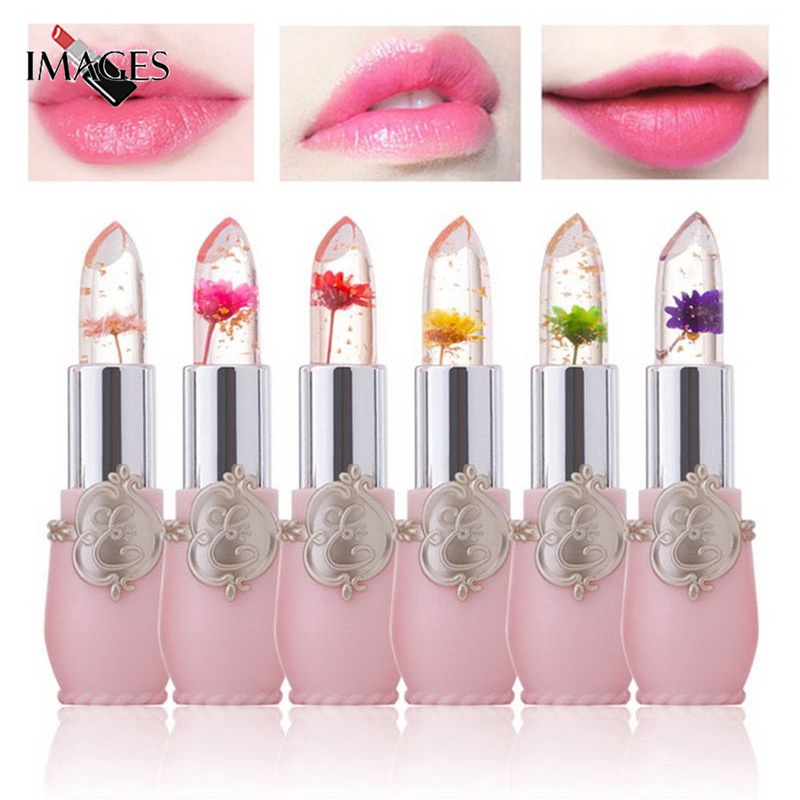 Brilho Labial Temperatura Longa Duração Imagem Do Batom Transparente Com Mudança De Cor Da Flor