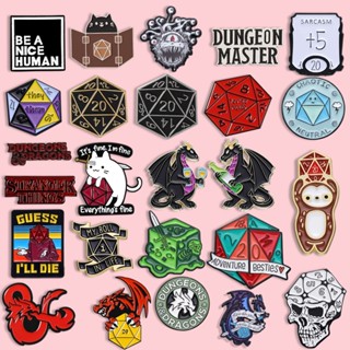 Dungeons E Dragons Cartoon Brooch Game Design RPG Irony Alloy Decoração Acessórios Para Pinos De Mochila De Metal