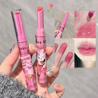 Brilho Labial Espelhado Aquoso Fofo , Conjunto De Batom De Coelho De Jardim , Adorável Prensado em Oferta na Shopee