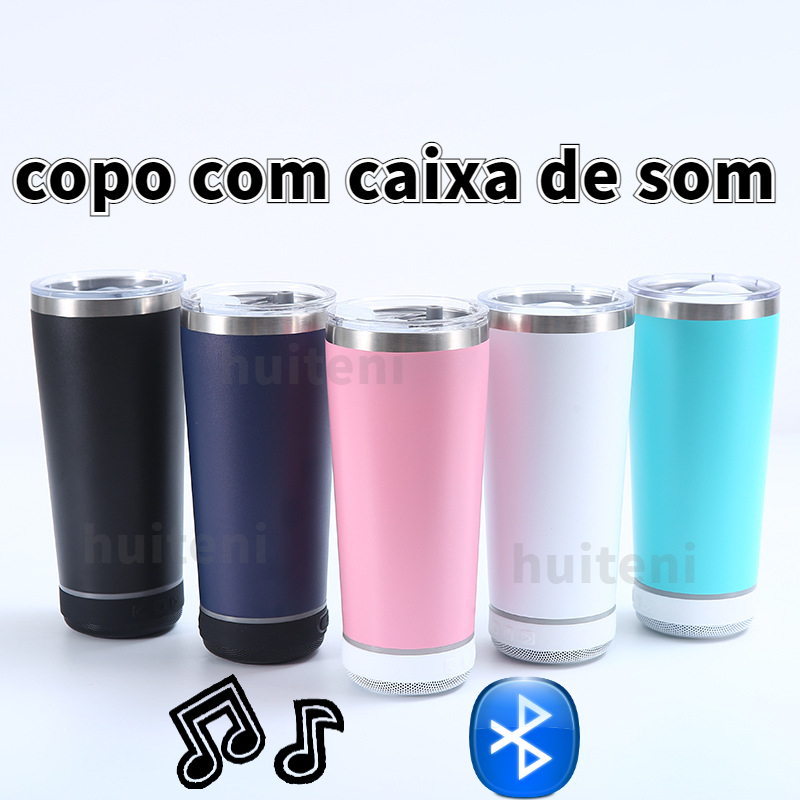 copo com caixa de som Copo copo térmico com caixinha de som copo térmico com caixa de som Termostático Para Alto-Falante Bluetooth Refrigerado Portátil De Aço Inoxidável Carro copo térmico com som copo stanley com som copo com som bluetooth copo stanley