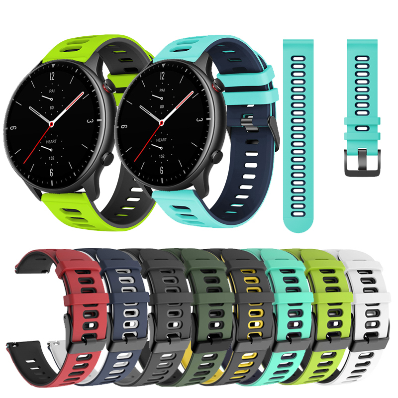 Para Huami Amazfit GTR 4 4pro 2 2 2E 3 Pulseira De Silicone De Duas Cores Smartwatch Relógio Inteligente