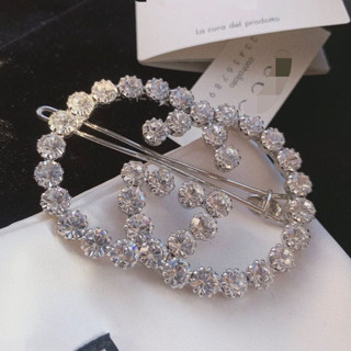 [Entrega 24 Horas] Oferta de tempo limitado GU Classic Clip de Cabelo Clip de Cabelo Duplo G Acessórios de Cabelo Clip de Cabelo Diamante