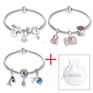 LI Berloque Fashion Basic Bracelet Pulseira De Moda Básica Encantos Originais Pingente De Jóias Com Bolsa