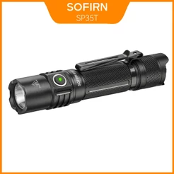 Lanterna Tática Sofirn SP35T 3800 Lúmens LED Com Porta Recarregável USBC Perfuração De Fraldas 21700 Mastigação
