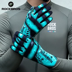 Luvas ROCKBROS De Equitação Para Bicicletas De Estrada Todos Os Dedos MTB Velo Quente Outono E Inverno Homens Mulheres