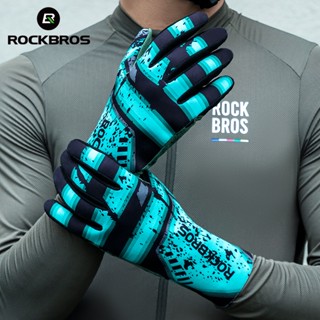 Luvas ROCKBROS De Equitação Para Bicicletas De Estrada Todos Os Dedos MTB Velo Quente Outono E Inverno Homens Mulheres