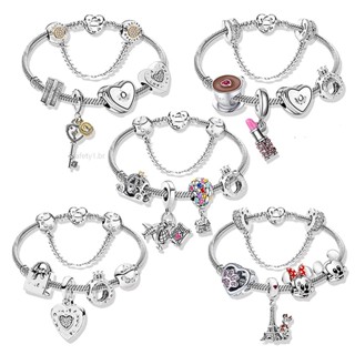 SF 5pcs Pingente Berloque 925 Pingentes Encantam O Amor Bracelete Básico