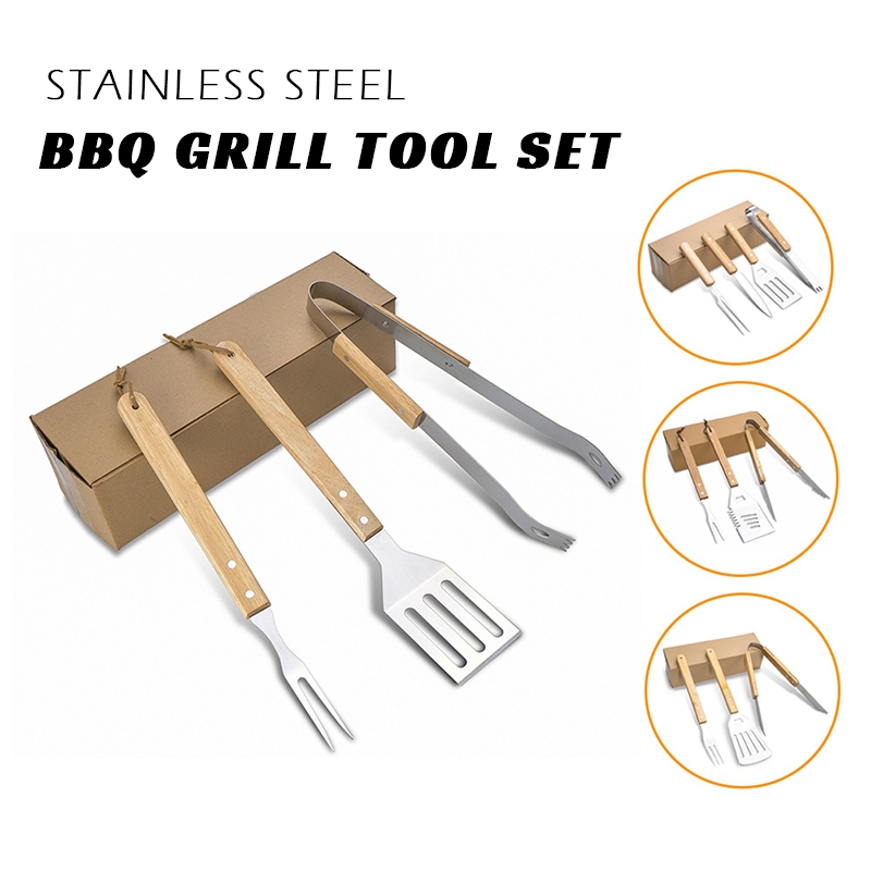 Conjunto De Ferramentas Para Churrasqueiras De Aço Inoxidável Kit De Utensílios De Cozinha Camping Alimentos Pá Giratória Portáteis Churrasco Combinação Ao Ar Livre Suprimentos