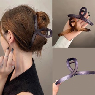 Grampo De Cabelo Coreano Âmbar Fosco Grande Adorno