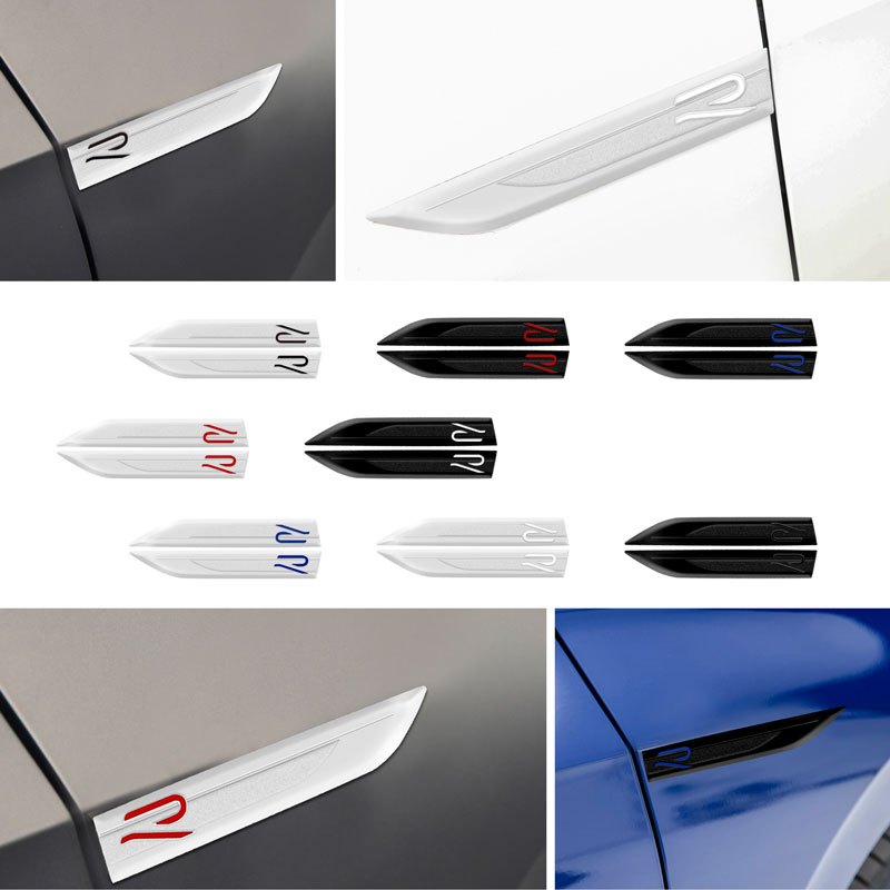 2 Pçs Carro Fender Lateral Pára-Choques Tira Adesivo Para VW R RLINE Polo BORA Caddy Golf Jetta Beetle Tiguan Touran Pas