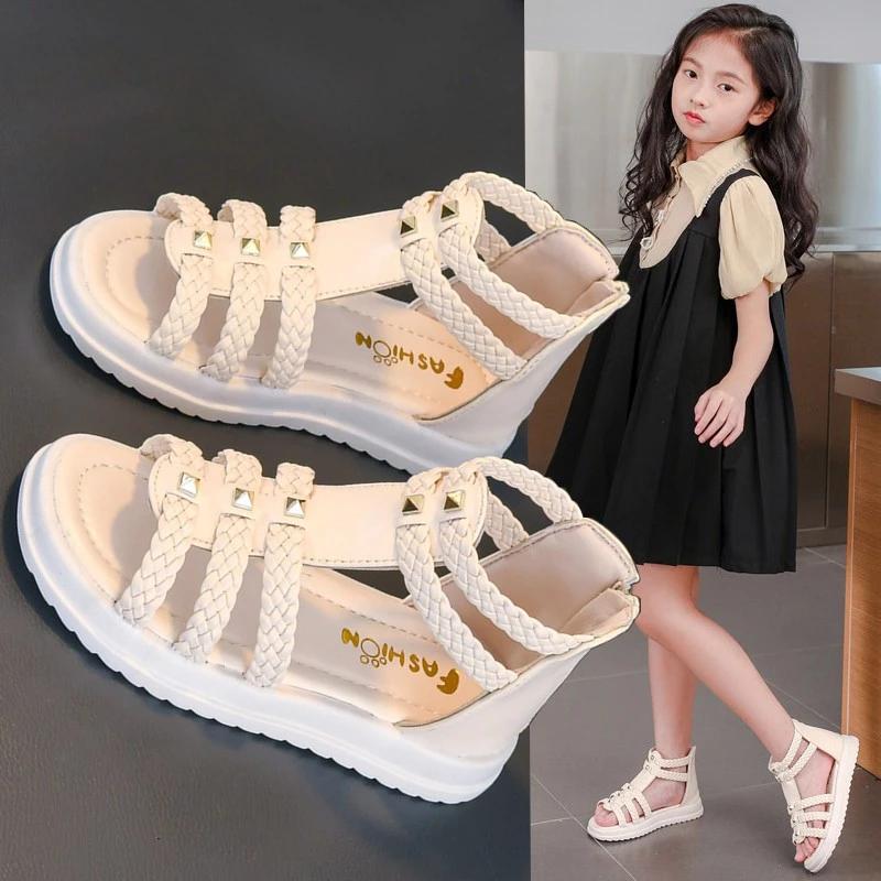 Sandálias Infantis Sandálias para Meninas da Moda de Verão Sapatos Romanos Sapatos Princesas — imagem 1