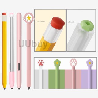 Estojo De Desenho Animado Para Samsung Galaxy Tab S9 FE S8 S7 Plus Ultra + S-Pen Protetor De Lápis De Silicone Macio Capa Anti-Queda