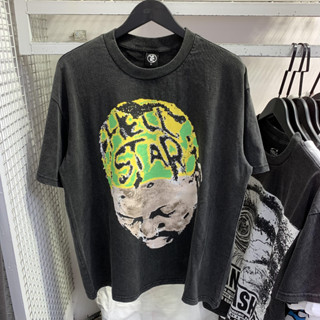 Hellstar Rodman Abstract Digital Print Vintage Wash Round Neck Short Sleeve High Street Casal De Algodão Solto Camiseta