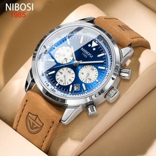 Relógio De Homem casual De Negócios NIBOSI Couro De Quartzo À Prova D'água Brilhante No Escuro em Oferta na Shopee