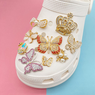 MEIDJ Encantos De Sapato 9 Estilo De Decorações Borboleta Cisne Coroa Acessórios De Metal Com Botões em Oferta na Shopee
