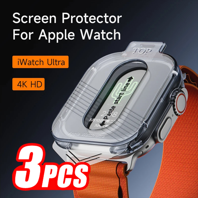 3 Pçs De Alta Definição 9H Vidro Temperado Smartwatch Protetor Tela Para Apple Watch Ultra 2 3 49mm Fácil Instalação Fil em Oferta na Shopee