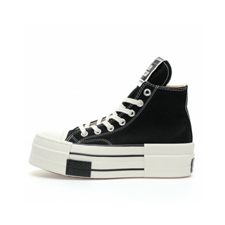 Con x RICK OWENS Verso Oreo High Cut Clássico De Língua Longa Camada Dupla Moda Sapatos De Lona Grossa-2568
