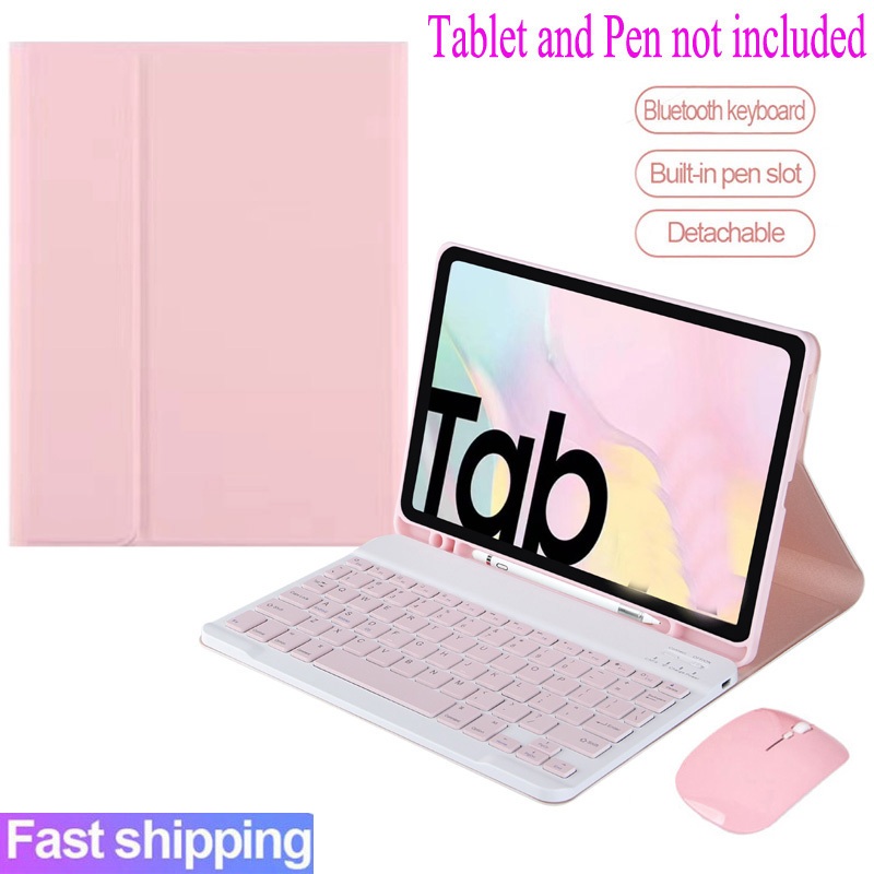 Capa Com Teclado Para Samsung Galaxy Tab S6 lite S7 FE S9 S10 A8 A9 A9 + A11 A11 + Magnética Sem Fio E Mouse Bluetooth em Oferta na Shopee