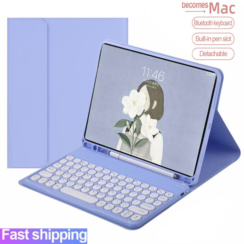 Capa Com Teclado Para Samsung Galaxy Tab S6 lite S9 FE S10 FE S10 lite A8 A9 A9 + A11 + Magnética Sem Fio E Mouse