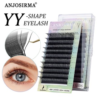 ANJOSIRMA YY Shape 3pcs/Lot Premium Tecido Portátil Leve Cílios Naturais Suaves Extensão De Pestanas Maquiagem Rede De Malha Falsa Cruz Individual