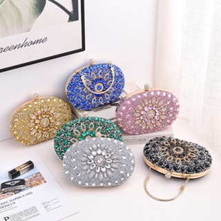 Novo Design Diamantes Em Forma De Ovo Floral Rhinestone Sacos De Noite Para Mulheres Embreagem De Dia Pequeno Com Bolsa De Corrente De Ombro