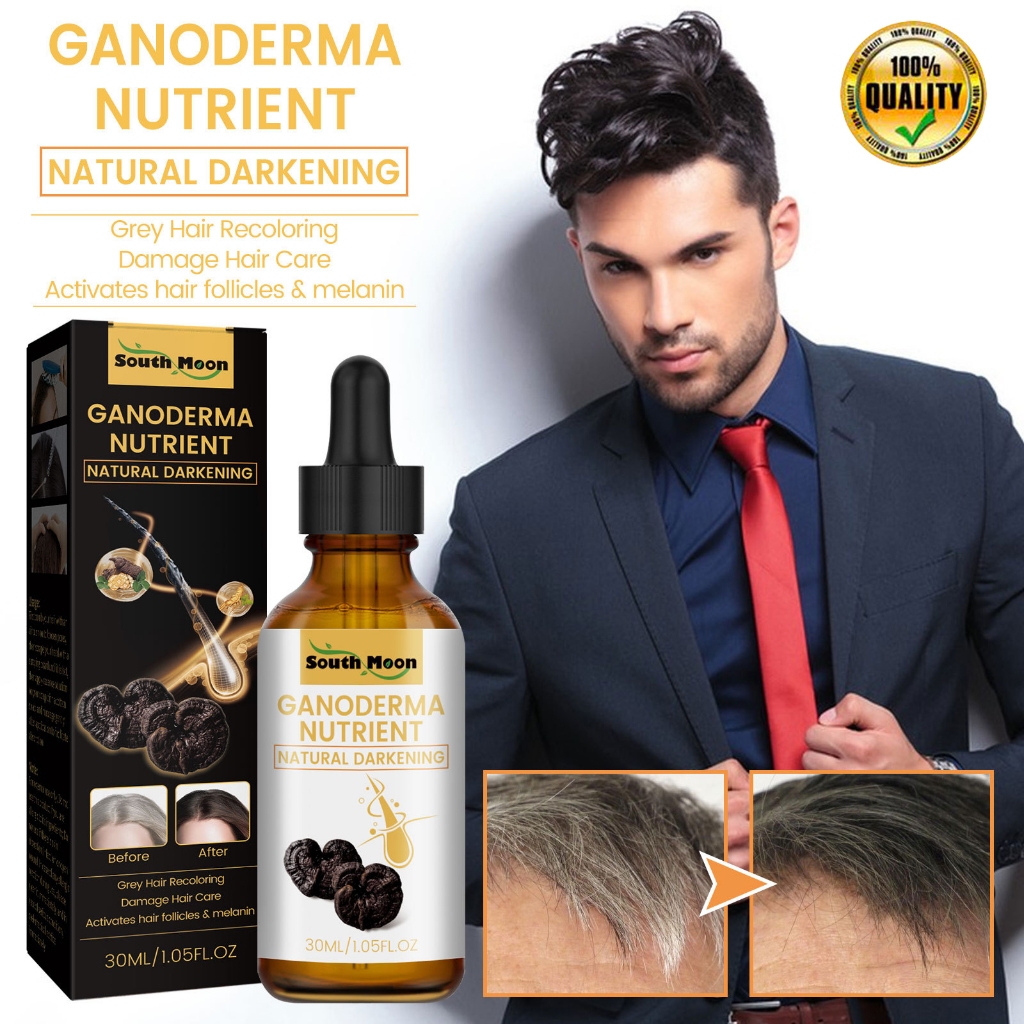 30ml Soro De Cabelo Anti-Cinza Escurecimento Ganoderma Nutriente Óleo De Crescimento Capilar-*-& *