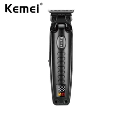 KEMEI Clippers De Cabelo Preto Para Homens Sem Fio Corte Barbeiro Profissionais USB Recarregável Cabelos