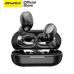 Fone De Ouvido Sem Fio Awei T16 TWS Bluetooth Cancelamento de Ruído Microfone Esportivos