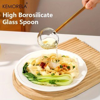 KEMORELA Colher De Vidro Criativo Grande Manchado Colorido Resistente A Alta Temperatura Café Para Cozinha Doméstica Agitação em Oferta na Shopee