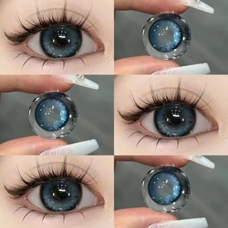 【Lente de grau】 2pcs/par lente de contato de cor ksseye com grau (0 ~ -8,00) azul e verde 14,2 mm Use anual