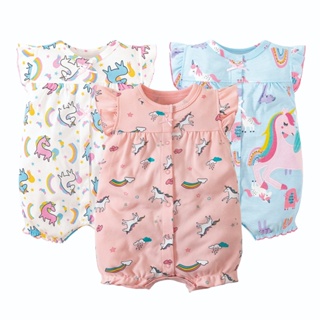 Macacão Bebê Meninas Algodão Manga Curta Bebê Recém-Nascido Roupas em Oferta na Shopee