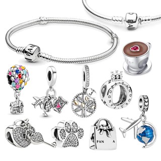 Pulseira Bracelete de P Prata 925 Com Berloques Pingente Charmes Cadeia Em Forma De Coração Incluído Saco de veludo
