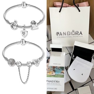 Pulseira Bracelete P com Berloque Pingente Charmes De Prata 925 Com Caixa Saco Corrente Macia