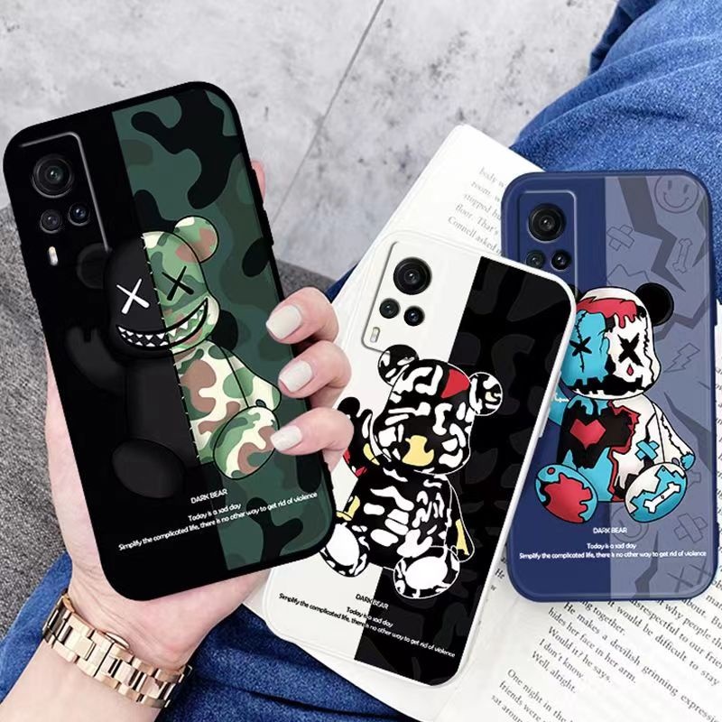 Capinha Samsung Galaxy A14 4G 5G A04 M33 5G M13 4G S23 Plus M53 5G S23 M13 5G Capinha Uma concha mole de silicone TPU de urso violento com efeito resistente ao choqueS23