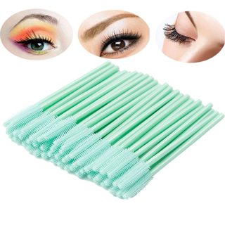 50pcs Verde Silicone Mascara Aplicador De Varinhas De Pincéis De Cílios Descartáveis Escova De Maquiagem De Beleza Para Mulheres Ferramentas De Extensão