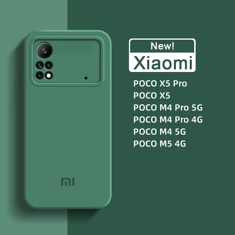 Capa De Silicone Líquido Original Xiaomi Mi POCO X5 Pro X4 M5 M4 4G 5G