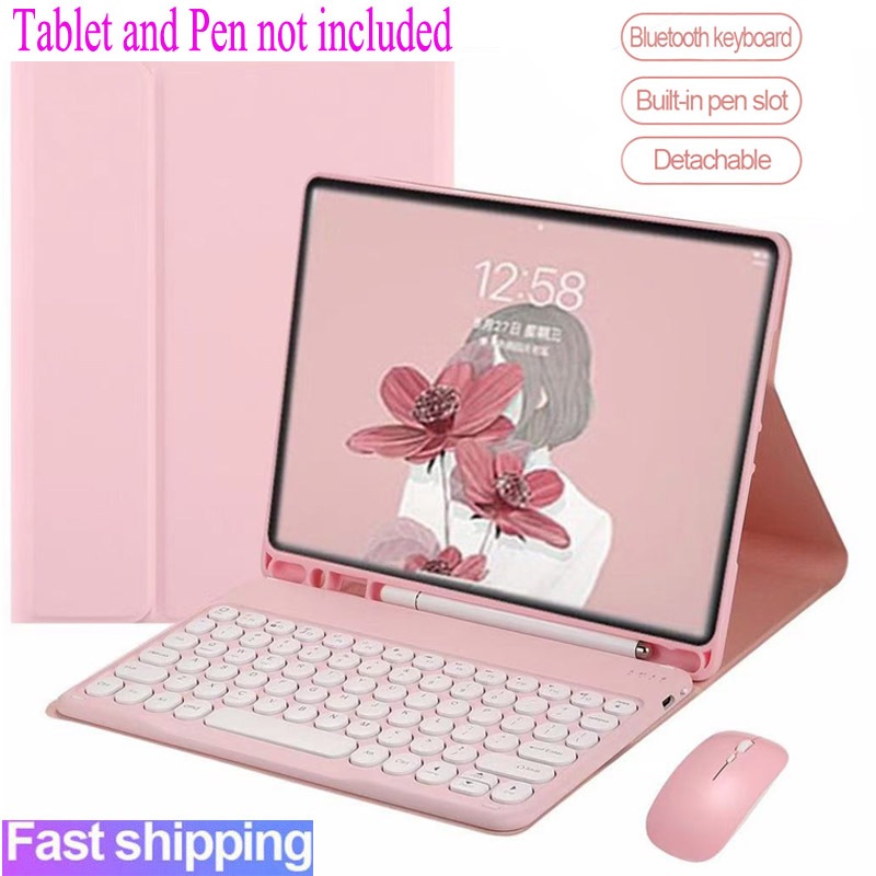 Capa Com Teclado Para Samsung Galaxy Tab S6 lite A8 A9 A9 + A11 A11 + S9 FE S10 + S7 Magnético Sem Fio Bluetooth Mouse