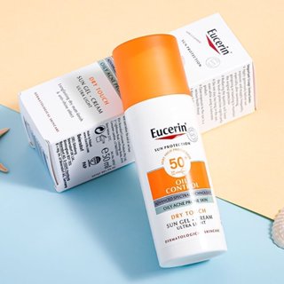 Eucerin Refrescante Controle De Óleo Protetor Solar Facial 50ml Proteção UV Pele Sensível SPF50 + Impermeável E Sweatpro