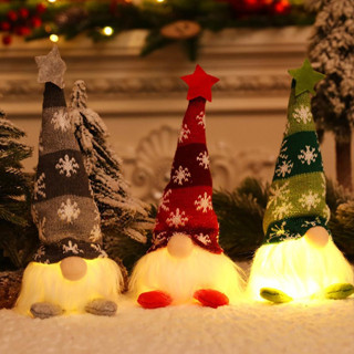 Boneca De Natal Sem Rosto Brilhante Feliz Decoração Casa Navidad Brinquedo Para O Ano Novo Xmas Rodolfo Luzes decorativas brilhantes de Natal