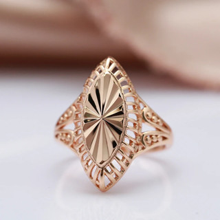 Moda Em Relevo Ouro 18K Anéis Grandes Cor De Para Mulheres Jóias Geométricas De Luxo Acessórios Minimalistas