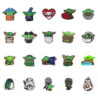 10PCS Crocs Jibbitz Yoda Shoes Charms Cartoon Styles Decorações Em PVC Encantadores Para Mulas & Tamancos Sandálias