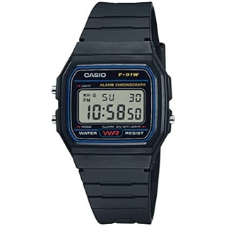 Relógio Esportivo Digital Casio Classic F91W-1 Com Resina , Preto , Impermeável